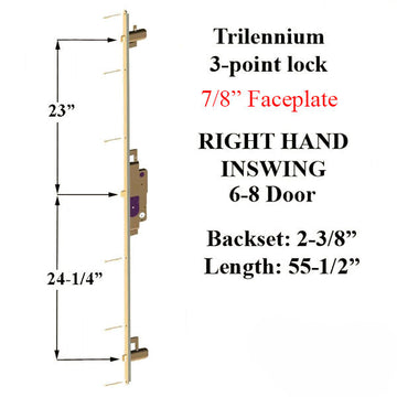 3070 Trilennium Multipoint Lock for 6 Feet 8 Inch Doors No Strike Plates